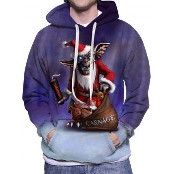 

Funny Weird Santas Claus Animal Toy 3D Print Hoodie Kangaroo Pocket Drawstring Hoodie, Multicolor