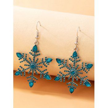 Rhinestone Waterdrop Snowflake Christmas Drop Earrings