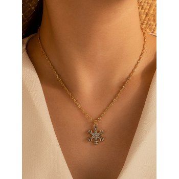 

Snowflake Pendant Necklace Christmas Necklace, Golden