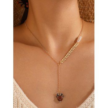 

Christmas Necklace Elk Pendant Trendy Necklace, Golden