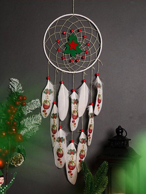 Attrape-Rêve Motif Sapin de Noël en Perles Style Bohémien Décor Maison - multicolor 