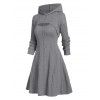 Ensemble de Pull à Capuche en Tricot à Câble et de Mini Robe - Gris XL | US 12