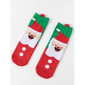 

Cute Colorblock Santa Claus Christmas Socks, Red