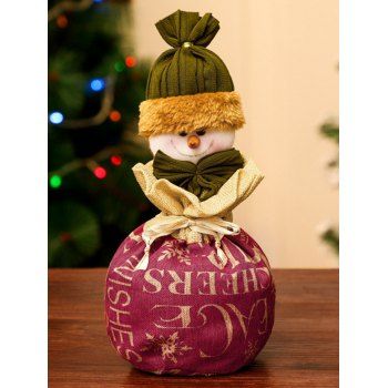 

Christmas Gift Bag Santa Claus Snowman Cute Drawstring Bag, Deep red