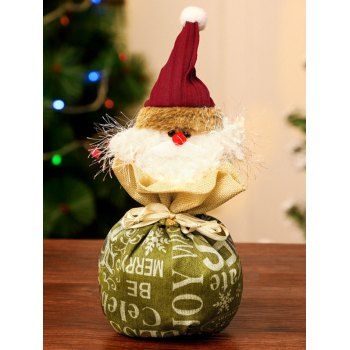 

Christmas Gift Bag Santa Claus Snowman Cute Drawstring Bag, Light green