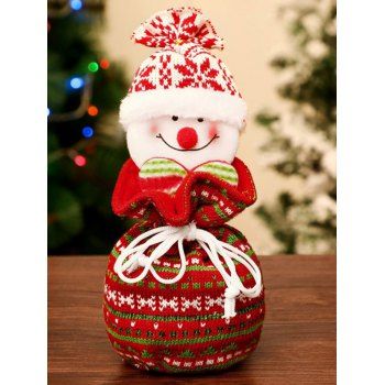 

Christmas Gift Bag Snowman Elk Santa Claus Drawstring Cute Gift Bag, Deep red