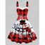 Mini Robe de Noël Ligne A à Imprimé Lettre Graphique et Bonhomme de Neige à Carreaux en Fausse Fourrure sans Manches - Rouge L