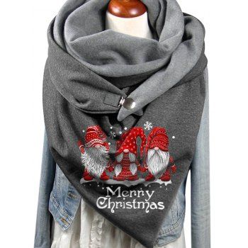 

Christmas Scarf Versatile Warm Printed Old Man Graphic Scarf, Dark gray