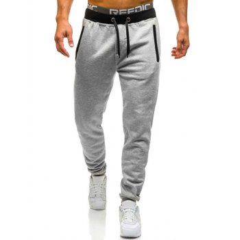 

Contrasting Sport Jogger Sweatpants Drawstring Elastic Waist Jogging Pants, Light gray