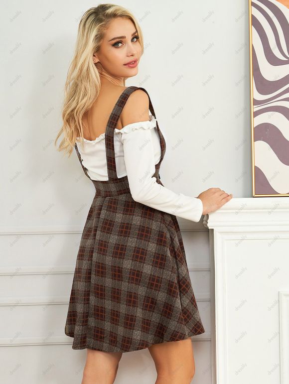 Robe 2 en 1 à Volants et Epaules Dénudées - Noir XL