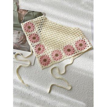 

Crochet Flower Headband Cottagecore Style Headband, Light yellow