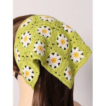 

Floral Crochet Headband Hollow Out Daisy Fresh Style Headband, Light green