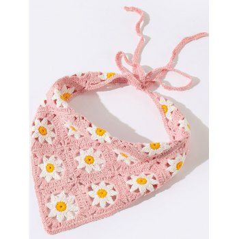 

Floral Crochet Headband Hollow Out Daisy Fresh Style Headband, Light pink