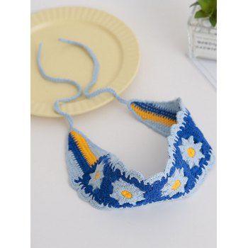 

Flower Crochet Headband Tied Fresh Style Headband, Blue