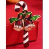 Broche en Forme D'Adorable Canne de Noël et Cloche Rayées - multicolor 