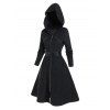 Mini Robe Ligne A Zippée à Taille Haute à Manches Longues - Noir XL