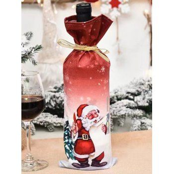 

Christmas Print Party Decoration Wine Bottle Bag, Red