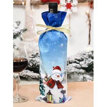 

Christmas Print Party Decoration Wine Bottle Bag, Light blue