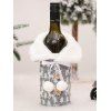 Sac de Bouteille de Vin de Noël Décorative Boule Fourrée en Fausse Fourrure - Gris Foncé 