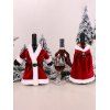 2 Pièces Ensemble de Housses de Bouteille de Vin Motif Père Noël et Champagne pour Décoration de Table - Rouge 