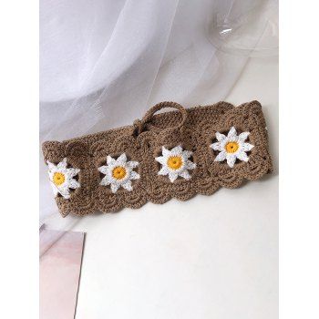 

Flower Headband Fresh Style Crochet Headband, Coffee
