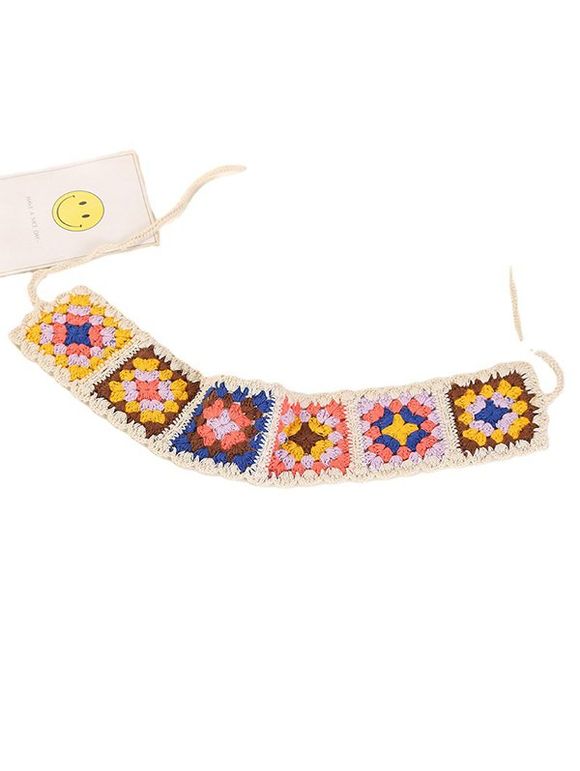 Bandeau au Crochet Style Cottagecore Fleur Colorée - Jaune clair 
