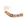 Bandeau au Crochet Style Cottagecore Fleur Colorée - Jaune clair 