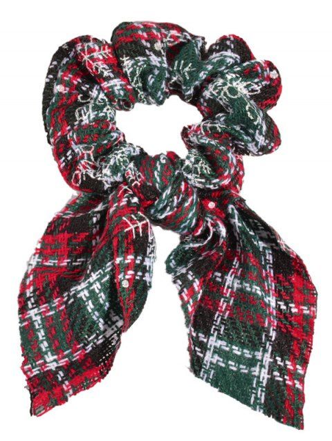 Christmas Scrunchie Snowflake Plaid Pattern Knotted Scrunchie