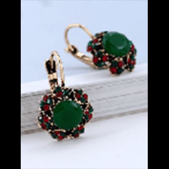 Ethnic Style Earrings Flower Rhinestone Earrings