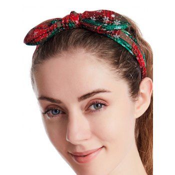 

Christmas Headband Bowknot Snowflake Plaid Elastic Headband, Multicolor a