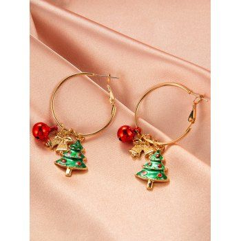 

Christmas Tree Bell Hoop Earrings Trendy Earrings, Multicolor