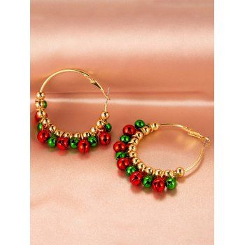 

Colored Christmas Bell Hoop Earrings, Multicolor