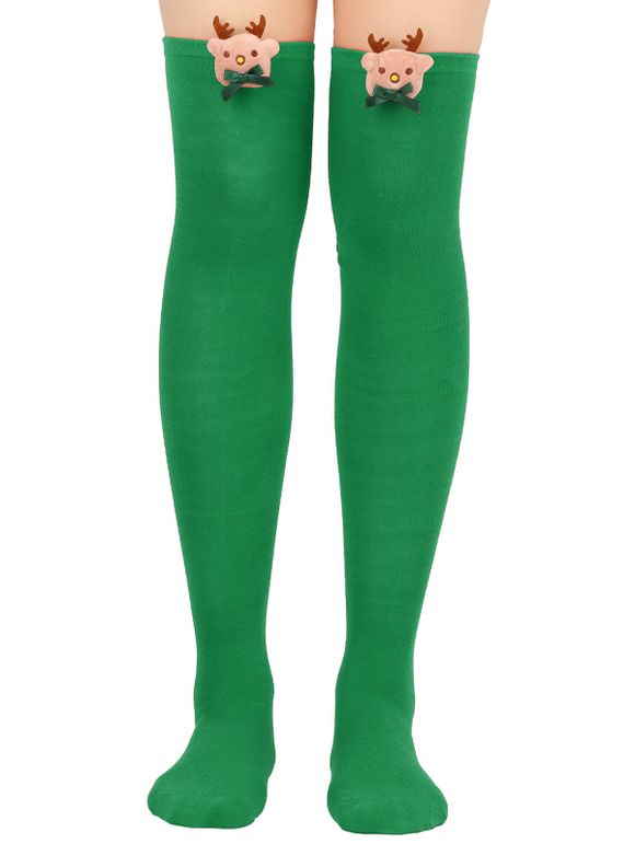 Chaussettes Imprimé Nœud Papillon et Talons Hauts - Vert Serpent 1 PAIR