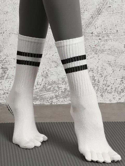 Chaussettes de Sport Rayées Texturées Mi-Mollet Antidérapantes