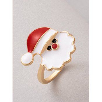 

Cute Christmas Snowman Round Alloy Finger Ring, Red