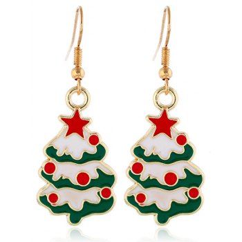 

Cute Christmas Tree Alloy Hook Drop Earrings, Multicolor