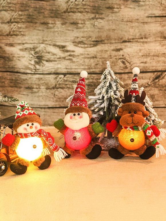 3 Pièces Lampe LED Motif Adorable Bonhomme de Neige et Élan de Noël - multicolor 