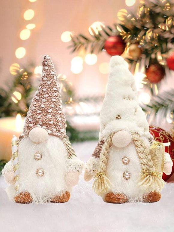 2 Pièces Poupées Décoratives de Noël avec Lumières pour Maison - multicolor 27 CM * 12 CM