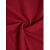 Mini Robe Ligne A en Blocs de Couleurs à Imprimé Flocon de Neige et Sapin de Noël à Manches Longues - Rouge foncé S
