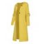 Manteau à Capuche Pull-over Long Boutonné en Couleur Unie à Goutte Epaule - Jaune XL