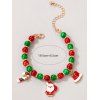 Bracelet Perlé en Forme de Cloche de Noël Bonbon et Bonhomme de Neige - multicolor 