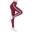 Legging de Gym Moulant Long Rayé à Taille Haute Elastique - Rouge foncé XL