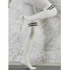 Chaussettes de Sport Mi-Cuisse Texturées Rayées Antidérapantes - Blanc 