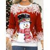 Sweat-shirt de Noël à Imprimé Bonhomme de Neige Mignon et Flocon de Neige à Manches Raglan - multicolor A S