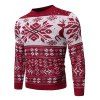 Pull de Noël Graphique Flocon de Neige à Manches Longues à Col Rond - Rouge M