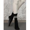 Chaussettes de Sport de Yoga Rayées Mi-Mollet Antidérapantes - Noir 