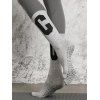 Chaussettes de Sport de Yoga Lettre Texturé Anti-Dérapantes à Mi-Mollet - Gris 