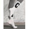 Chaussettes de Sport de Yoga Lettre Texturé Anti-Dérapantes à Mi-Mollet - Blanc 