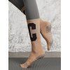 Chaussettes de Sport de Yoga Lettre Texturé Anti-Dérapantes à Mi-Mollet - café 