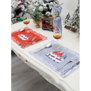 

2 Pcs Christmas Decorations Cartoon Old Man Placemats, Multicolor a